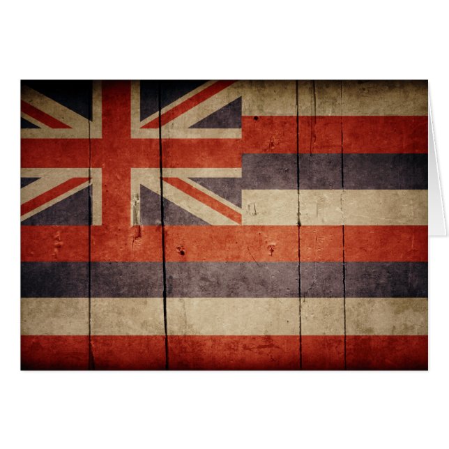 Rugged Wood Hawaii Flag (Voorkant Horizontaal)