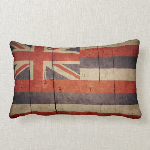 Rugged Wood Hawaii Flag Kussen
