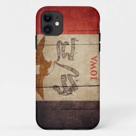 Rugged Wood Iowa Flag Case-Mate iPhone Case (Achterkant)