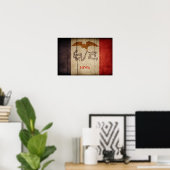 Rugged Wood Iowa Flag Poster (Thuiskantoor)