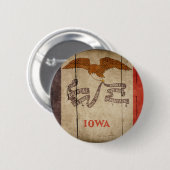 Rugged Wood Iowa Flag Ronde Button 5,7 Cm (Voorkant /achterkant)