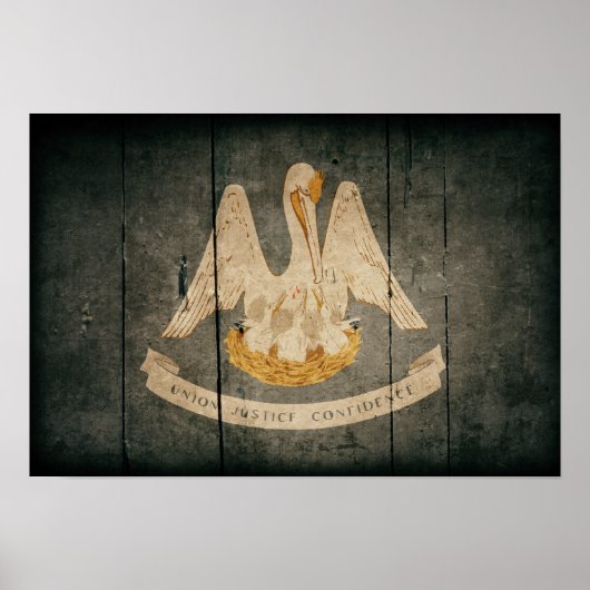 Rugged Wood Louisiana Flag Poster (Voorkant)