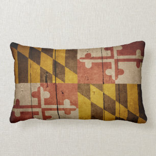 Rugged Wood Maryland Flag Kussen