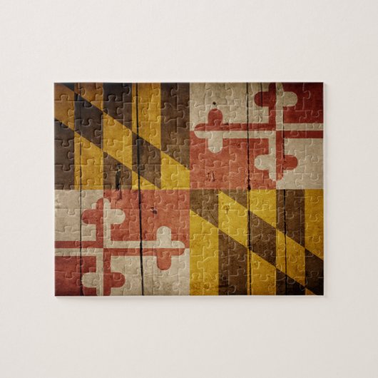 Rugged Wood Maryland Flag Legpuzzel (Horizontaal)