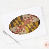 Rugged Wood Maryland Flag Ovale Sticker (Envelop)