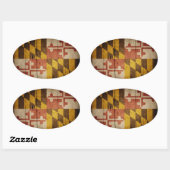 Rugged Wood Maryland Flag Ovale Sticker (Vel)