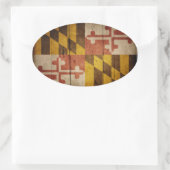 Rugged Wood Maryland Flag Ovale Sticker (Tas)