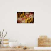 Rugged Wood Maryland Flag Poster (Keuken)