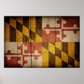 Rugged Wood Maryland Flag Poster (Voorkant)