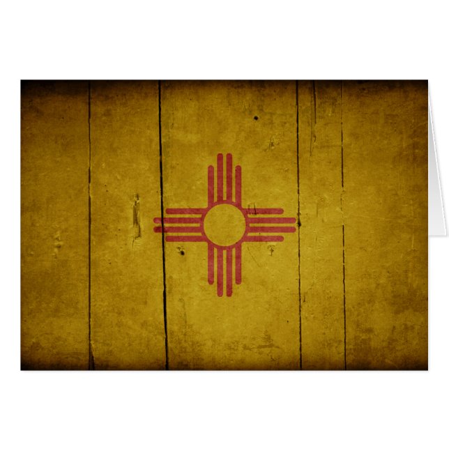 Rugged Wood New Mexico Flag (Voorkant Horizontaal)