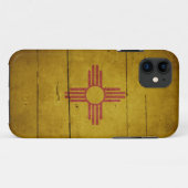Rugged Wood New Mexico Flag Case-Mate iPhone Case (Achterkant (horizontaal))