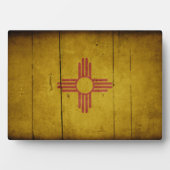 Rugged Wood New Mexico Flag Fotoplaat (voorkant)