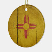 Rugged Wood New Mexico Flag Keramisch Ornament (Links)
