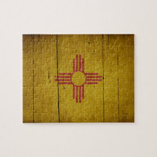 Rugged Wood New Mexico Flag Legpuzzel