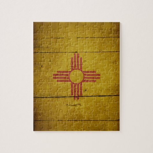 Rugged Wood New Mexico Flag Legpuzzel (Verticaal)