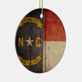 Rugged Wood North Carolina Flag Keramisch Ornament (Rechts)