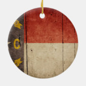Rugged Wood North Carolina Flag Keramisch Ornament (Achterkant)