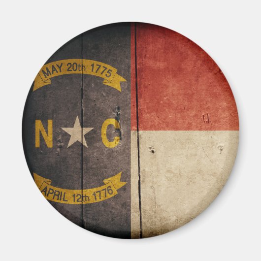 Rugged Wood North Carolina Flag Magneet (Voorkant)