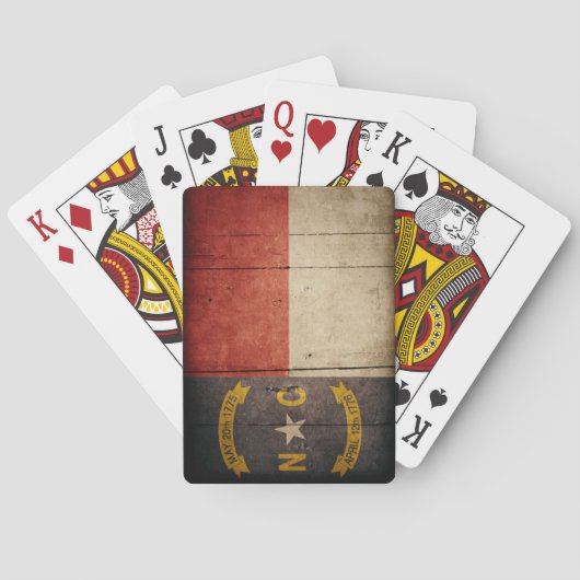 Rugged Wood North Carolina Flag Pokerkaarten (Achterkant)