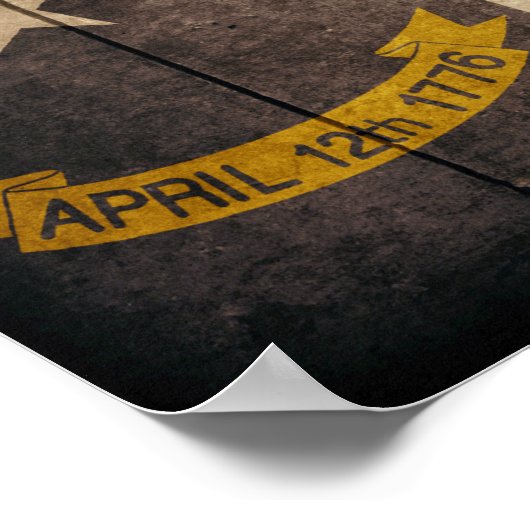 Rugged Wood North Carolina Flag Poster (Hoek)