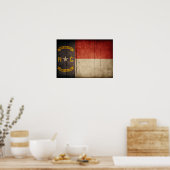 Rugged Wood North Carolina Flag Poster (Keuken)