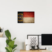 Rugged Wood North Carolina Flag Poster (Thuiskantoor)