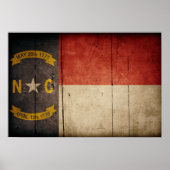 Rugged Wood North Carolina Flag Poster (Voorkant)