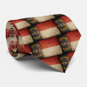 Rugged Wood North Carolina Flag Stropdas (Opgerold)