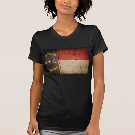 Rugged Wood North Carolina Flag T-shirt (Voorkant)