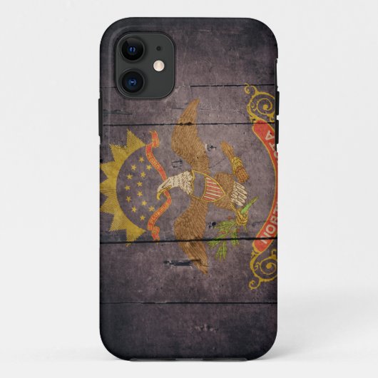 Rugged Wood North Dakota Flag Case-Mate iPhone Case (Achterkant)