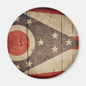 Rugged Wood Ohio Flag Magneet (Voorkant)