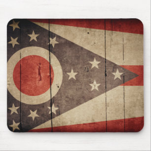 Rugged Wood Ohio Flag Muismat