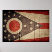 Rugged Wood Ohio Flag Poster (Voorkant)
