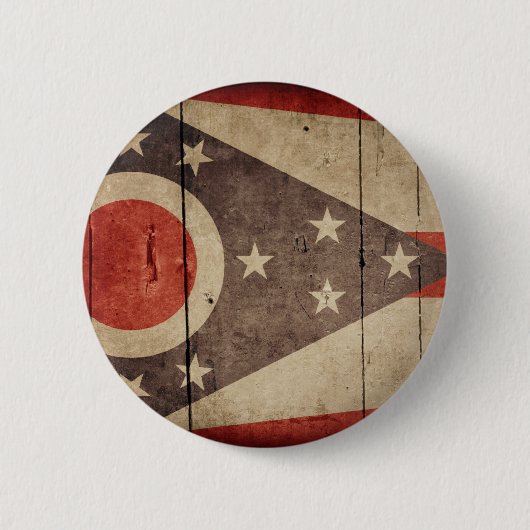 Rugged Wood Ohio Flag Ronde Button 5,7 Cm (Voorkant)