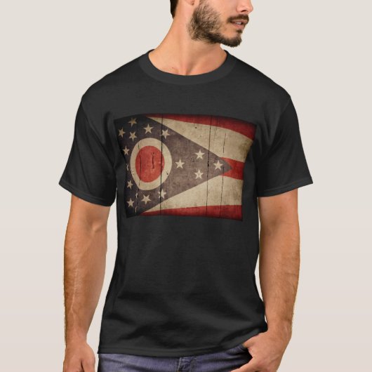 Rugged Wood Ohio Flag T-shirt (Voorkant)