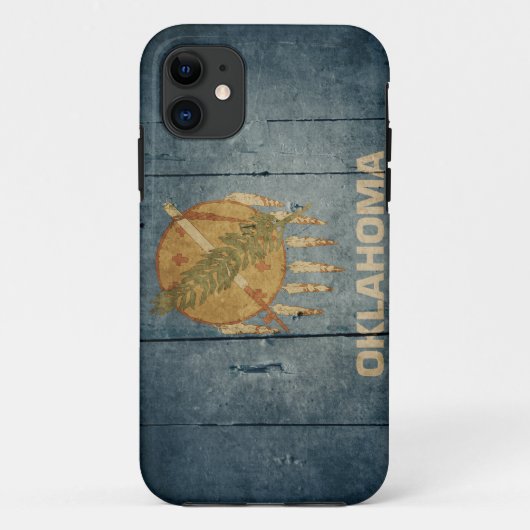 Rugged Wood Oklahoma Flag Case-Mate iPhone Case (Achterkant)