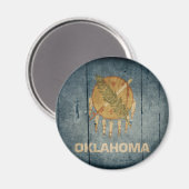 Rugged Wood Oklahoma Flag Magneet (Voorkant / Achterkant)