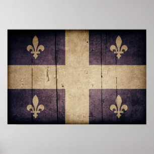 Rugged Wood Quebec-vlag Poster