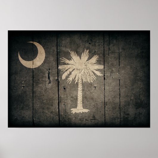 Rugged Wood South Carolina Flag Poster (Voorkant)