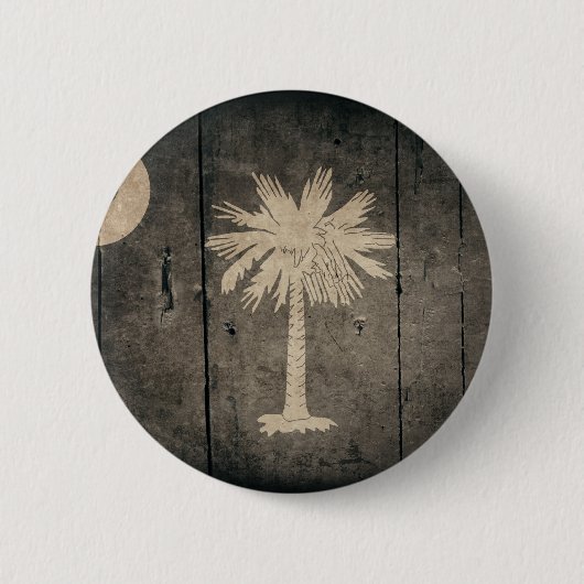 Rugged Wood South Carolina Flag Ronde Button 5,7 Cm (Voorkant)