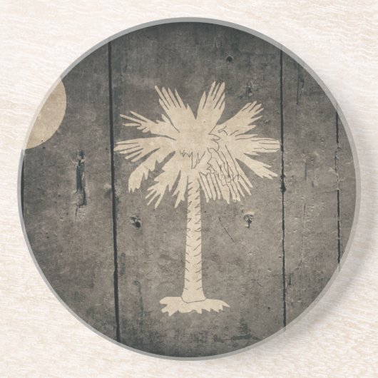 Rugged Wood South Carolina Flag Zandsteen Onderzetter (Voorkant)