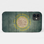 Rugged Wood South Dakota Flag Case-Mate iPhone Case (Achterkant (horizontaal))