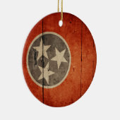 Rugged Wood Tennessee Flag Keramisch Ornament (Rechts)