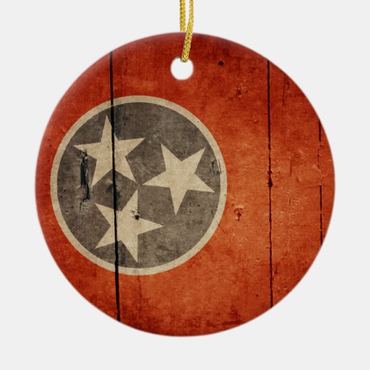 Rugged Wood Tennessee Flag Keramisch Ornament (Voorkant)