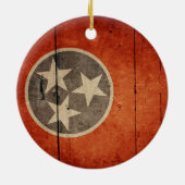 Rugged Wood Tennessee Flag Keramisch Ornament (Achterkant)
