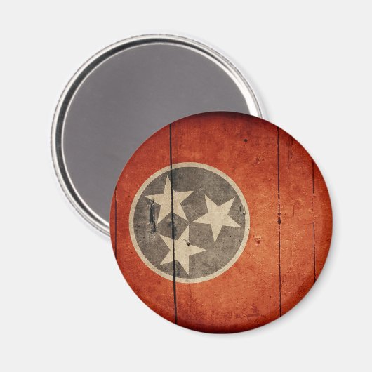 Rugged Wood Tennessee Flag Magneet (Voorkant / Achterkant)