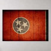 Rugged Wood Tennessee Flag Poster (Voorkant)