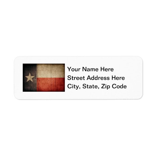Rugged Wood Texas Flag Etiket (Voorkant)