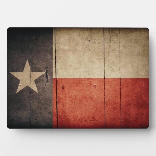Rugged Wood Texas Flag Fotoplaat (voorkant)