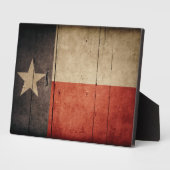 Rugged Wood Texas Flag Fotoplaat (Zijkant)